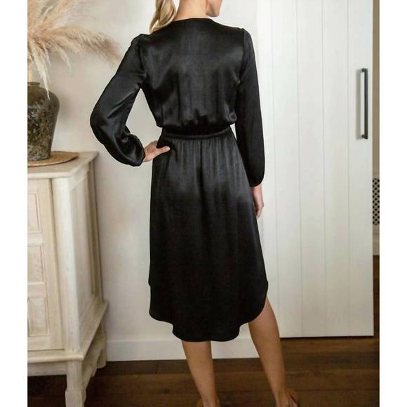 NEW RED HAUTE satin hi-low dress in black - Picture 2 of 3